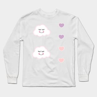 Cloudy Hearts Sticker Pack Long Sleeve T-Shirt